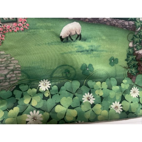 WILLABEE AND WARD TOTE/PURSE MARCH Quilt Sequin Rainbow Clover Sheep Flowers - Picture 7 of 12